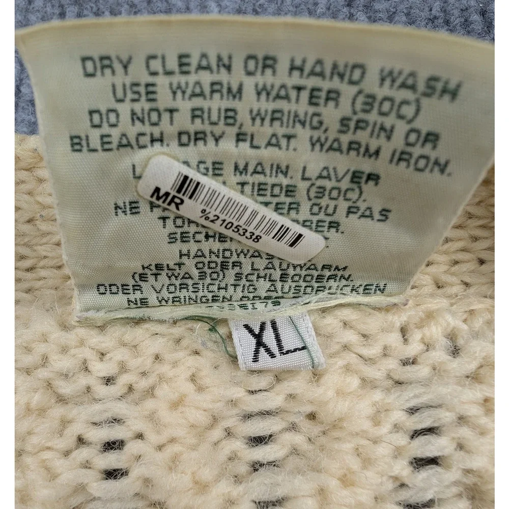 Carraig Donn Cable Knit Cardigan Womens XL Irish New Wool Rory Fisherman Vintage